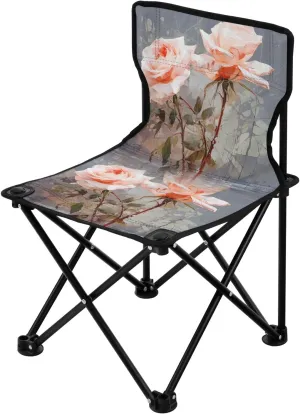 Portable Camping Folding Chairs Foldable Chair Small Rose Grunge 2 Lightweight Backpacking Outdoor Outside Fishing