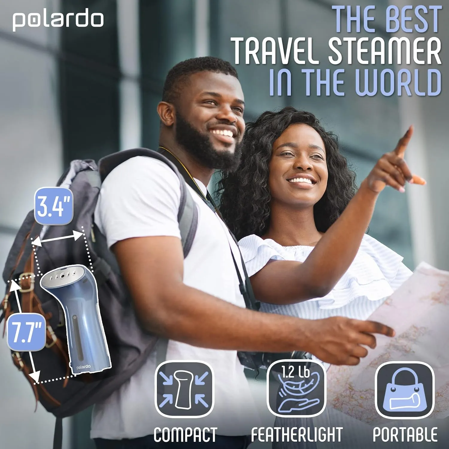 Portable Travel Garment Steamer for Clothes, Metal Steam Head, 25s Heat Up, Pump System, Mini Size, Handheld Steamer for Any Fabrics, No Water Spitting, 120V