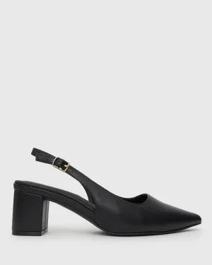 PRE-ORDER Wider Fit GUS Block Heel Slingback Pumps