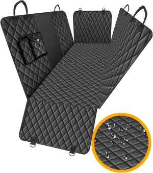 Premium Dog Car Seat Cover for Back Seat – Heavy-Duty Hammock Style with Seat Belt, Waterproof, Anti-Slip, Scratch-Resistant, Durable Pet Protector for SUV Truck, Easy to Clean, Universal Fit