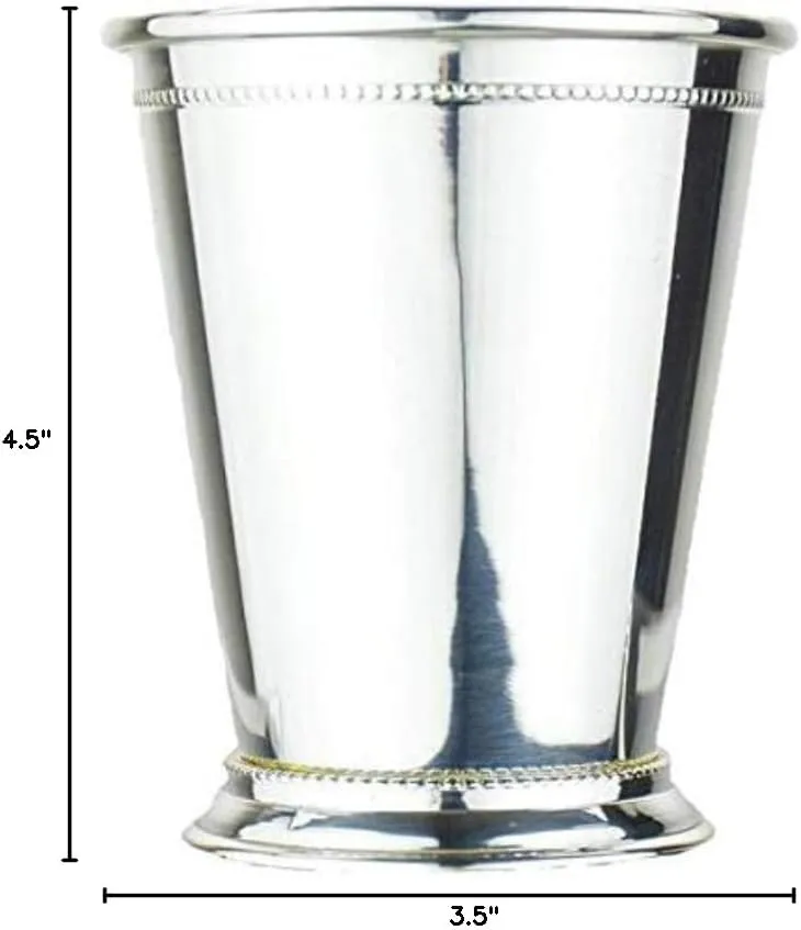 Prince of Scots 100% Pure Copper Mint Julep Cup with Pure Silver Plate (Set of 4)