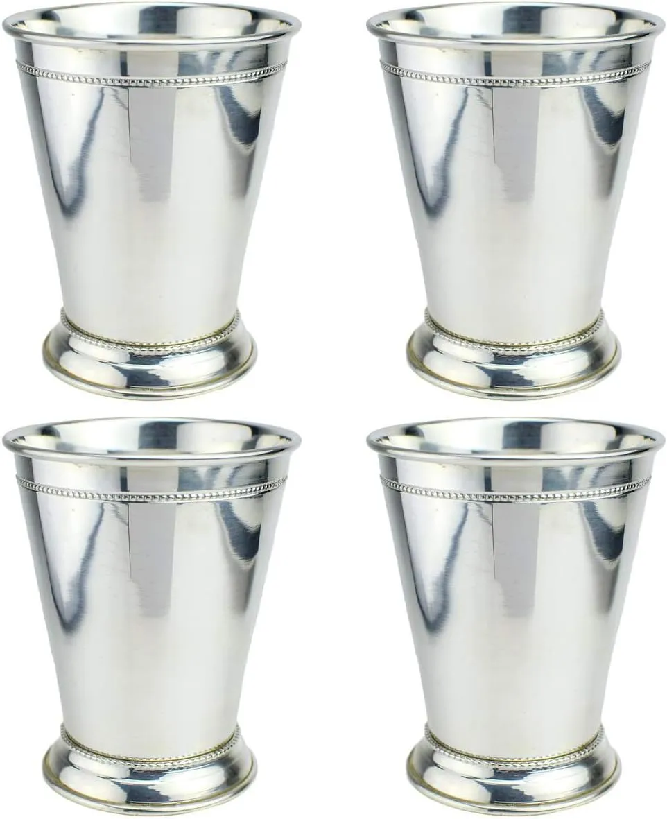 Prince of Scots 100% Pure Copper Mint Julep Cup with Pure Silver Plate (Set of 4)