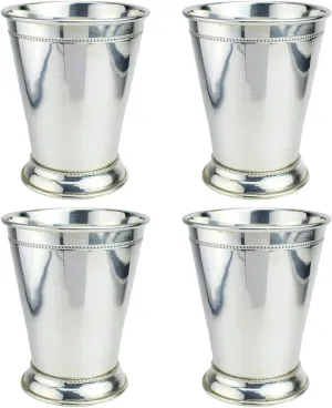 Prince of Scots 100% Pure Copper Mint Julep Cup with Pure Silver Plate (Set of 4)