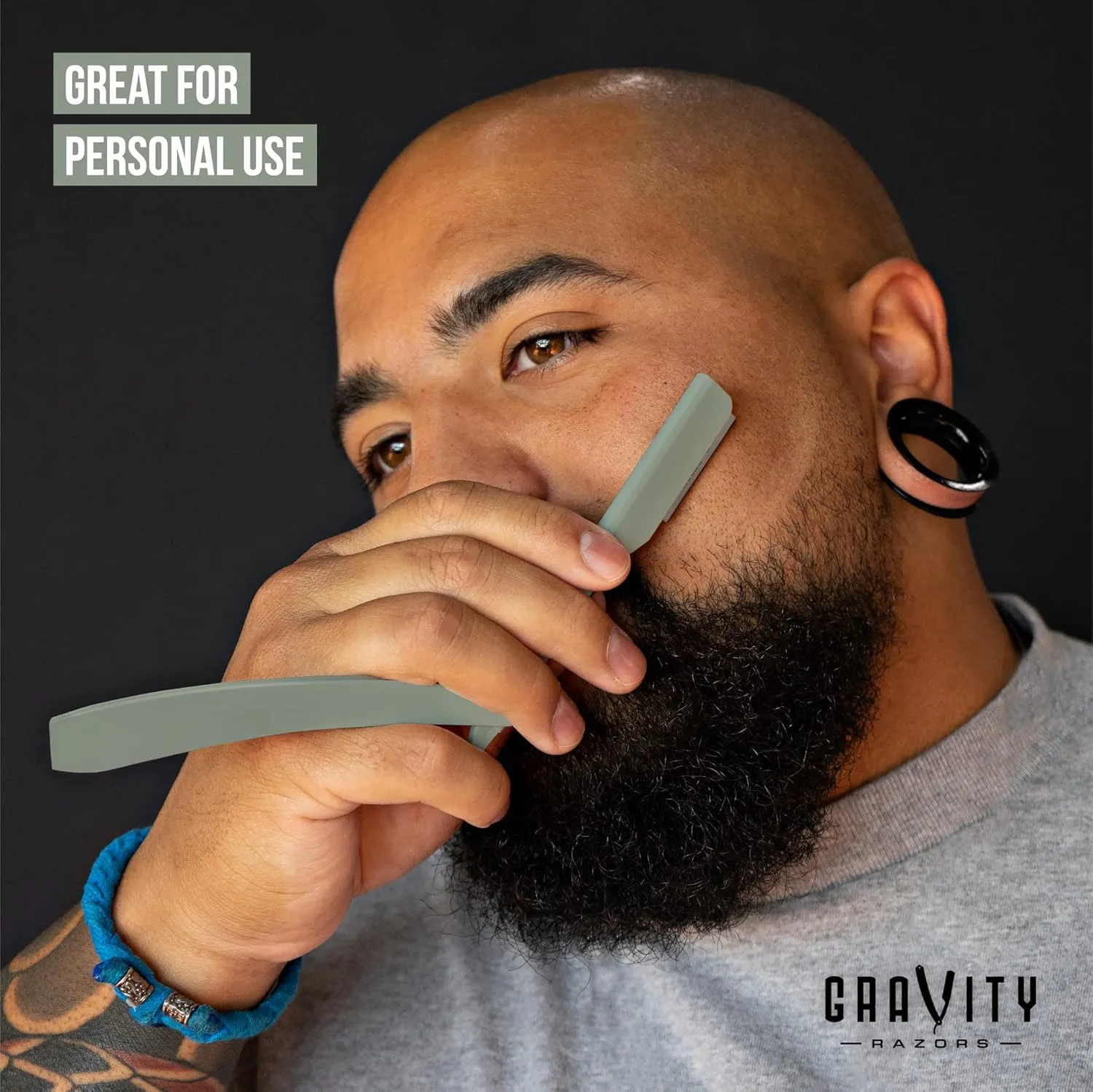 Professional Straight Razor - Ultra Exposed Straight Razor Kit with 10 Gravity Premium Blades, 2mm Exposed (Dynasty)