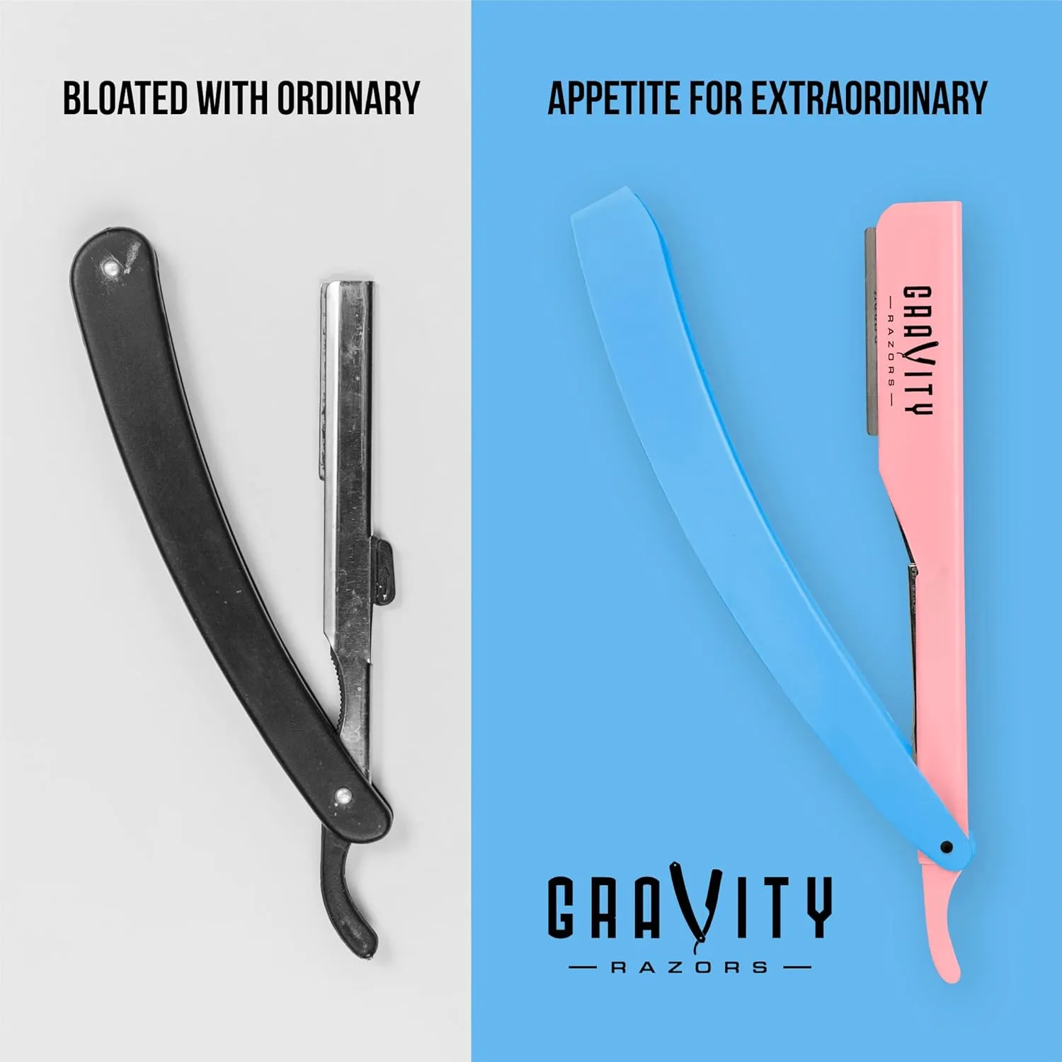 Professional Straight Razor - Ultra Exposed Straight Razor Kit with 10 Gravity Premium Blades, 2mm Exposed (Spun Sugar)