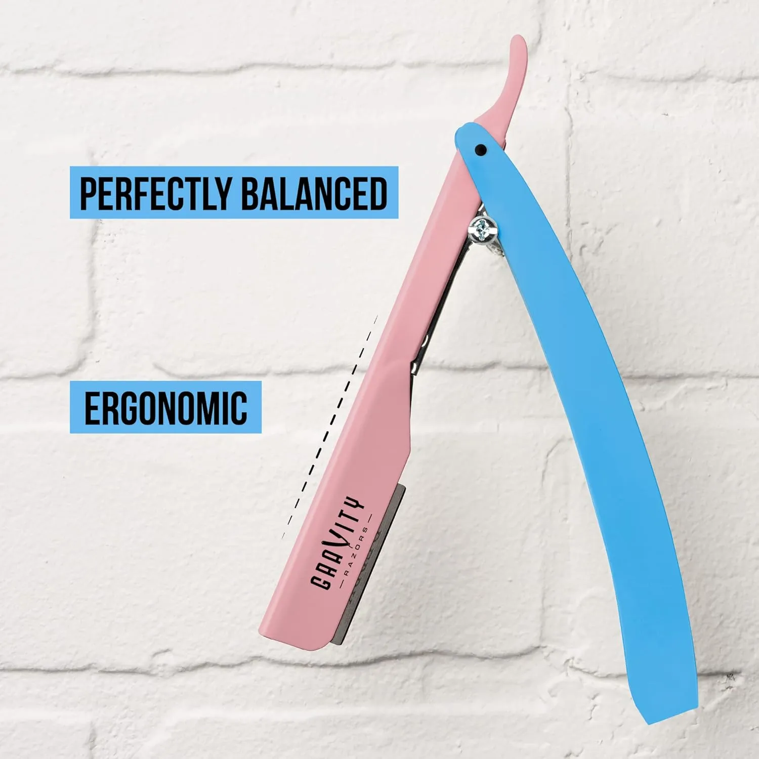 Professional Straight Razor - Ultra Exposed Straight Razor Kit with 10 Gravity Premium Blades, 2mm Exposed (Spun Sugar)