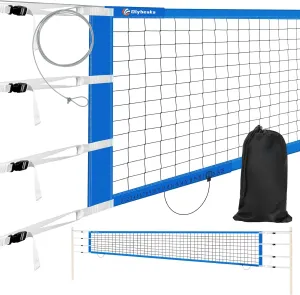 Professional Volleyball Net with Aircraft Steel Cable, Scoring Design - Anti-UV & Heavy Duty for Outdoor, Backyard, Pool, Schoolyard, Beach - Portable 32 * 3FT Volleyball Net with Storage Bag