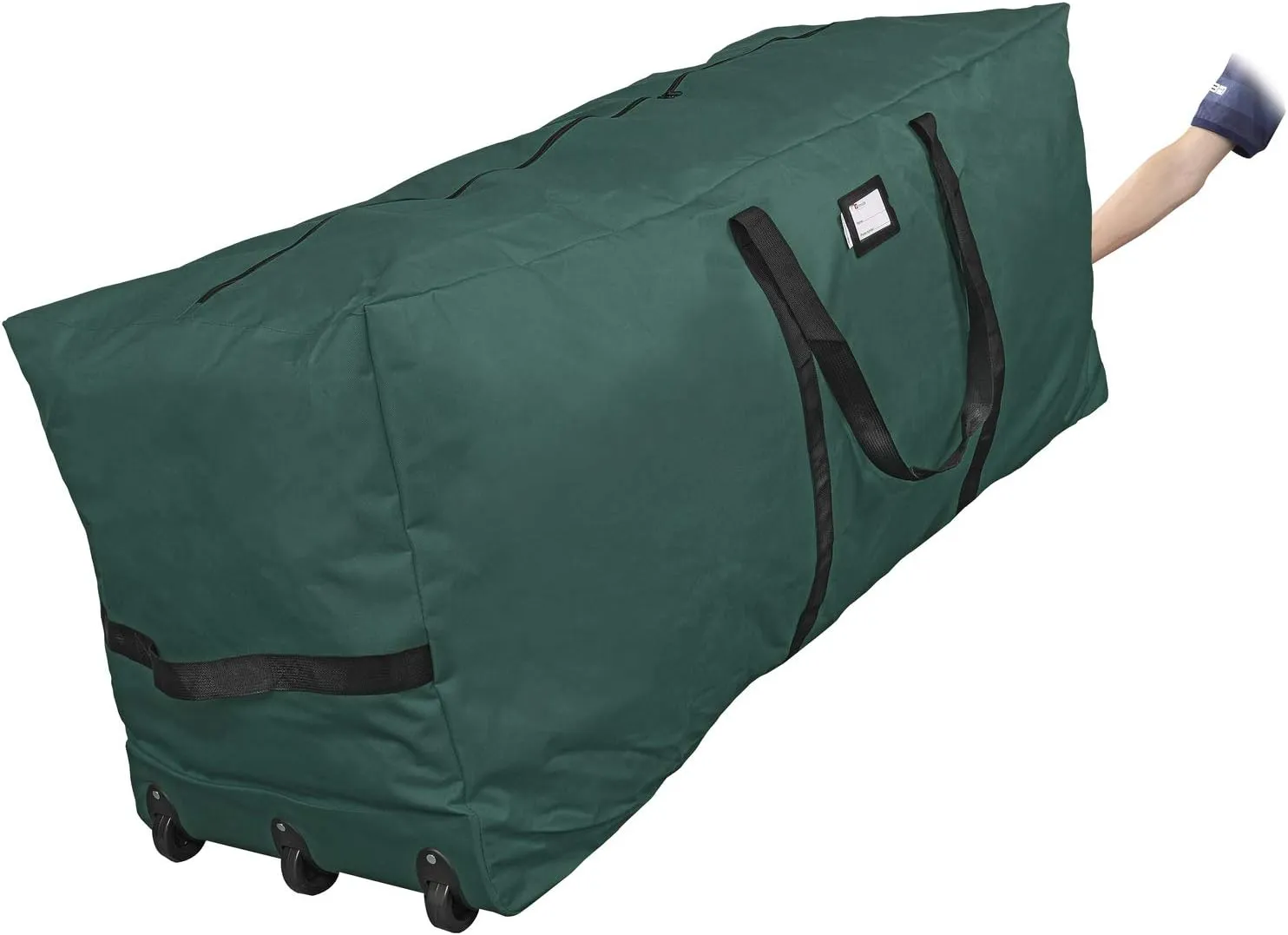 ProPik Rolling Christmas Tree Storage Bag, Fits Up to 9 Ft Tall Disassembled Trees, 28" H X 16.5" W X 60" L, Extra Large Heavy Duty Xmas Storage Container with Wheels & Handles, 600D Oxford (Green)