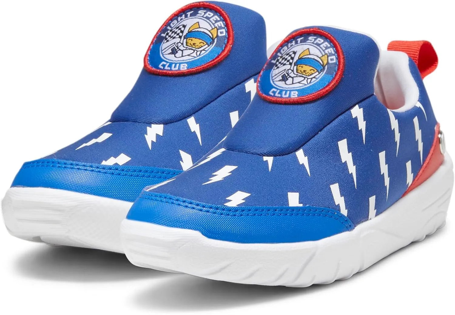 PUMA Unisex-Child Slip on Shoes BMW M Motorsport Bao Kart Sneaker, White Black-Estate Blue, 13.5 US Little Kid
