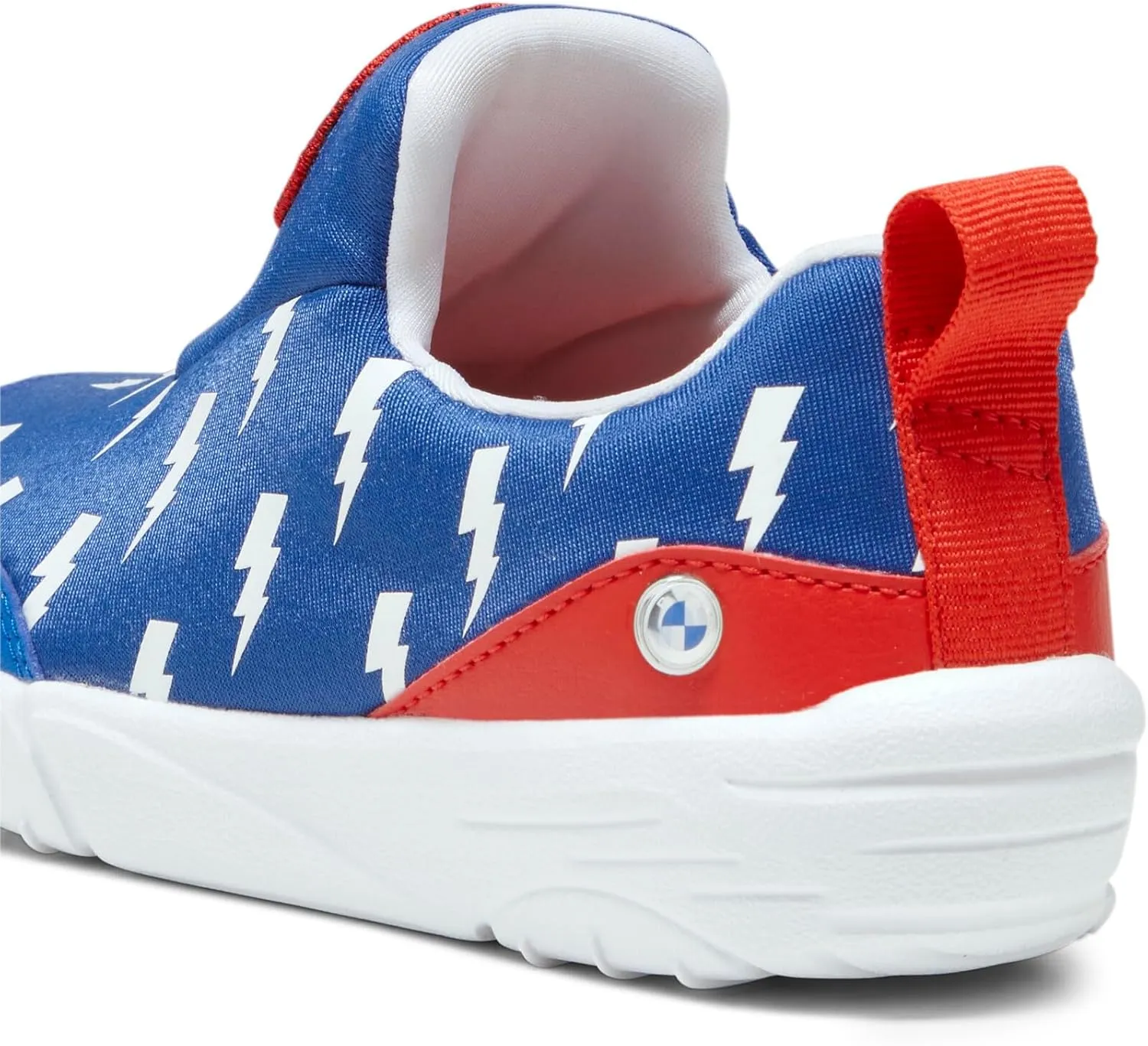 PUMA Unisex-Child Slip on Shoes BMW M Motorsport Bao Kart Sneaker, White Black-Estate Blue, 13.5 US Little Kid