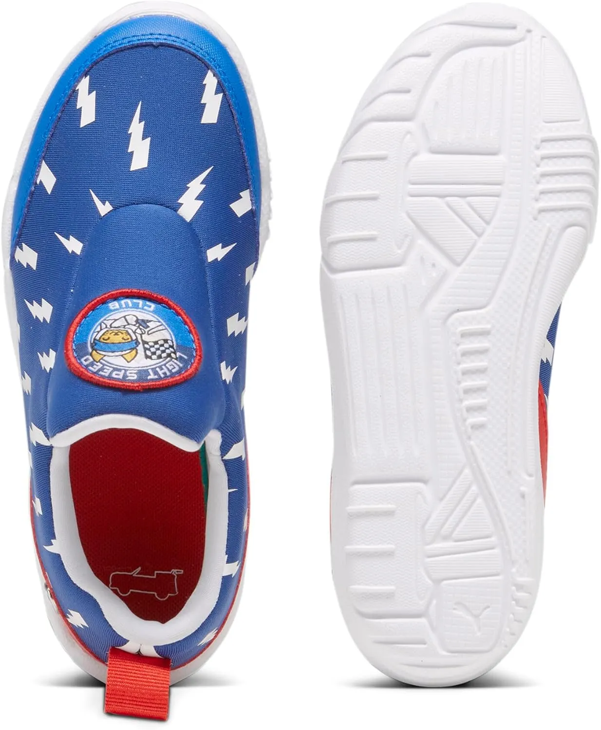 PUMA Unisex-Child Slip on Shoes BMW M Motorsport Bao Kart Sneaker, White Black-Estate Blue, 13.5 US Little Kid