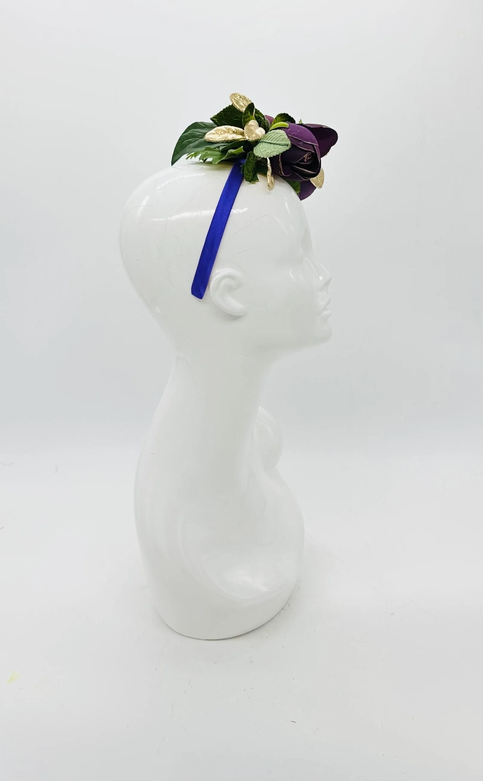 Purple, gold, and green Derby Fascinator, Kentucky Derby Hat Alternative, Kentucky derby hat, (SILVER LINE)
