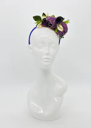Purple, gold, and green Derby Fascinator, Kentucky Derby Hat Alternative, Kentucky derby hat, (SILVER LINE)