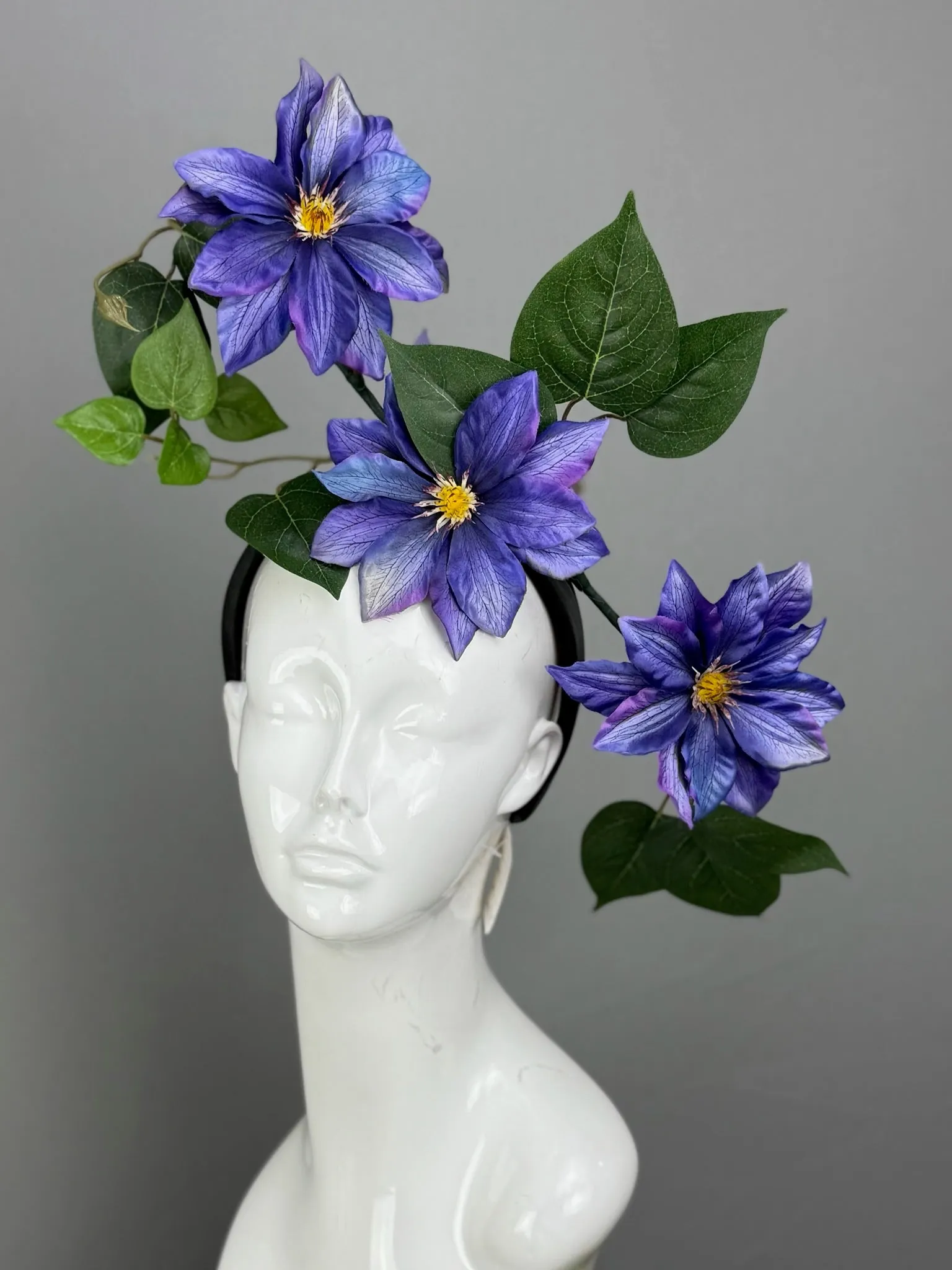 Purple Kentucky Derby fascinator, Derby Hat Alternative (GOLD LINE)