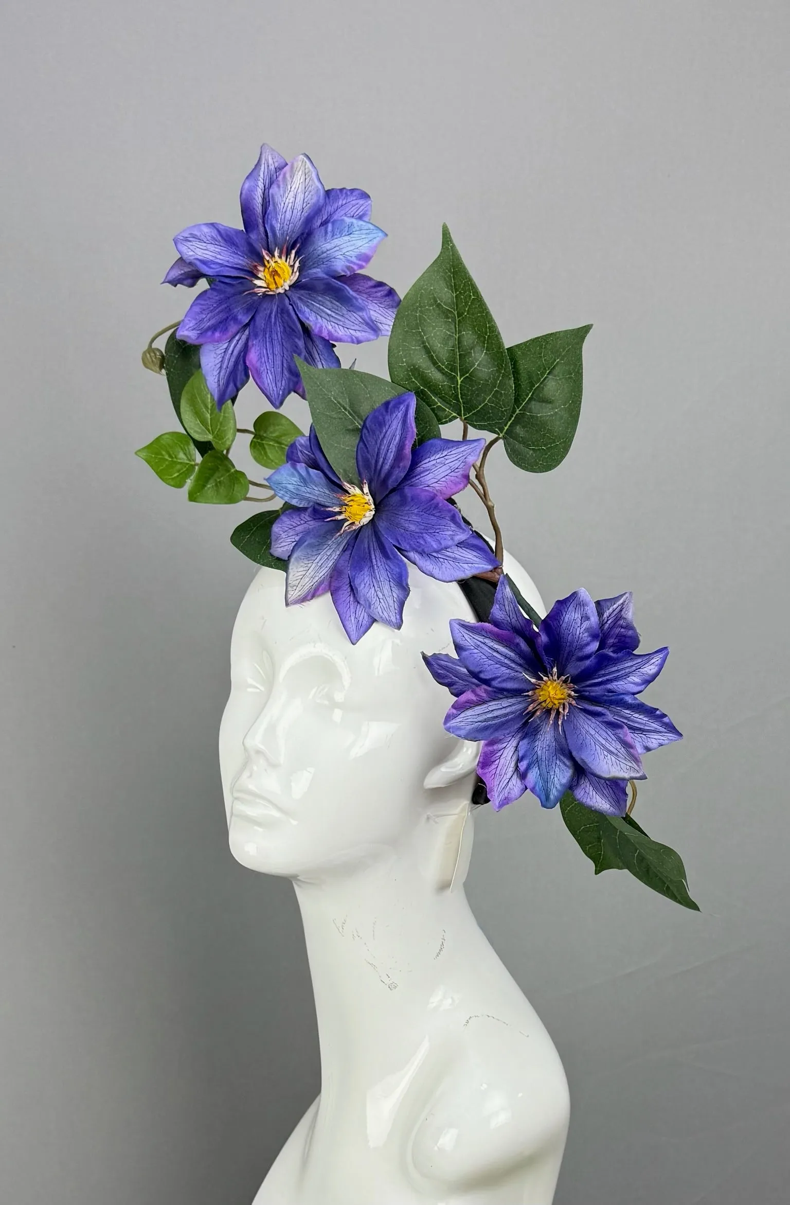 Purple Kentucky Derby fascinator, Derby Hat Alternative (GOLD LINE)