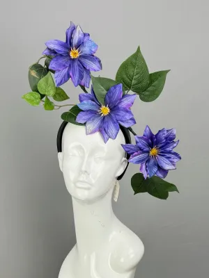 Purple Kentucky Derby fascinator, Derby Hat Alternative (GOLD LINE)
