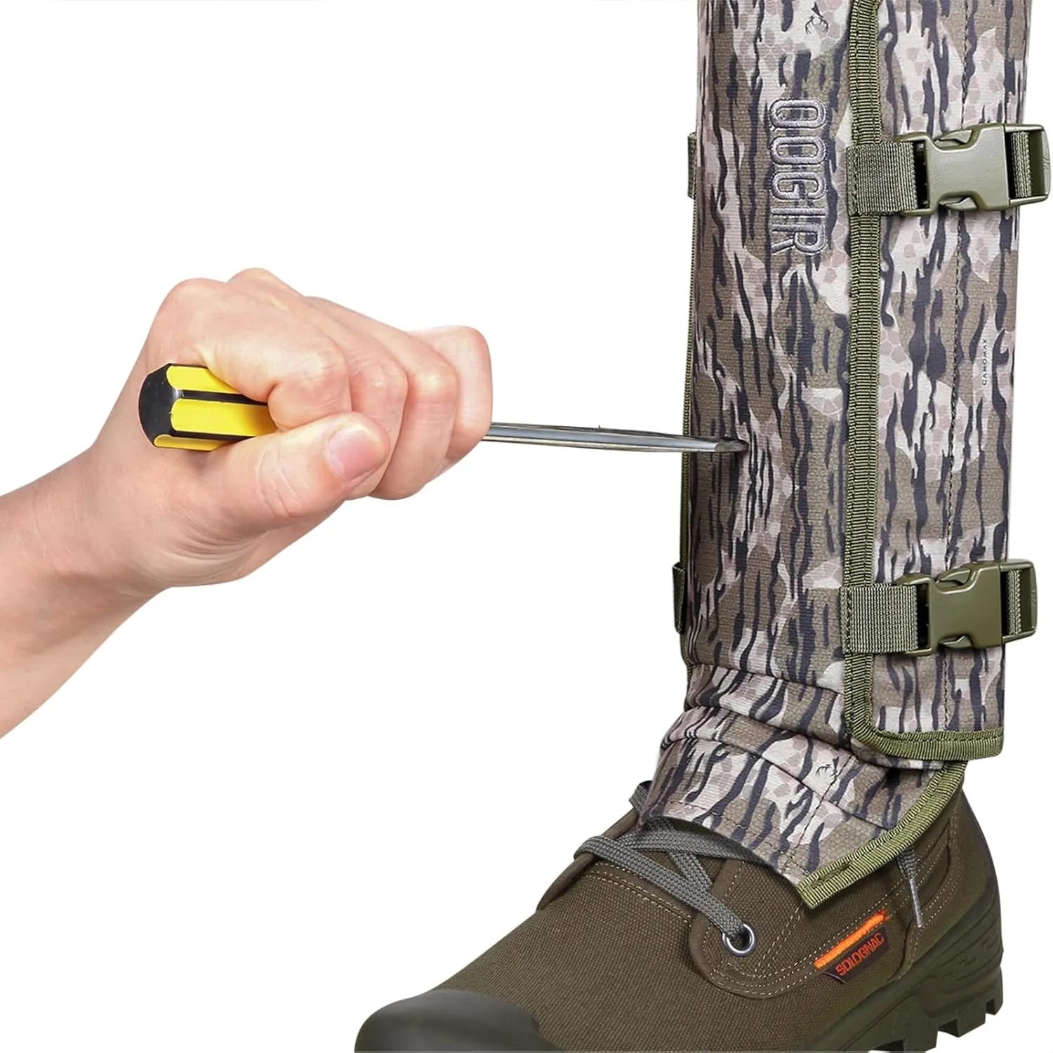 QOGIR Snake Gaiters 3 Pack: Durable Snake Guards for Hunting, Snake Gaiter Leggings for Men & Women, Snake Bite Protection for Lower Legs, Snake Proof Gaiters