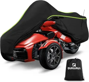 QUNSUNUS Waterproof Motorcycle Cover for Can-Am Spyder F3 2016-2023, 420D Heavy Duty Trike Cover with Wind, Sun, UV and Dust Protection
