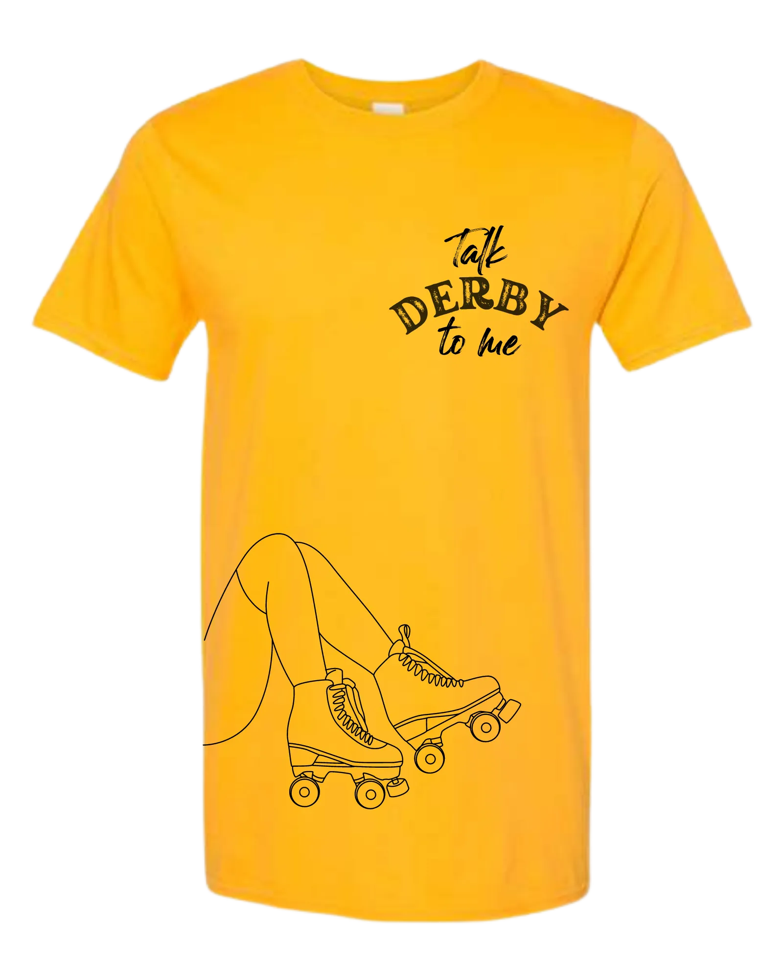 "Talk Derby to me" skater girl legs unisex crew-neck short sleeve tee