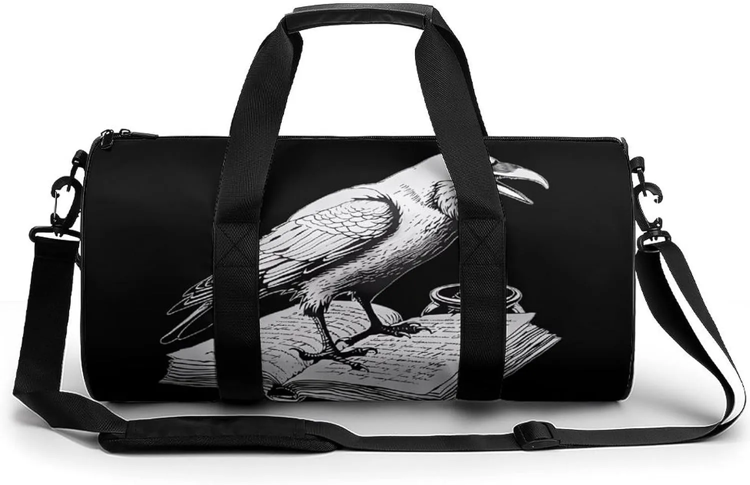 Raven Reading Gym Bag for Women Men Travel Duffle Bag Carry on Weekender Tote Bag Lightweight