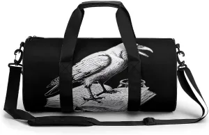 Raven Reading Gym Bag for Women Men Travel Duffle Bag Carry on Weekender Tote Bag Lightweight