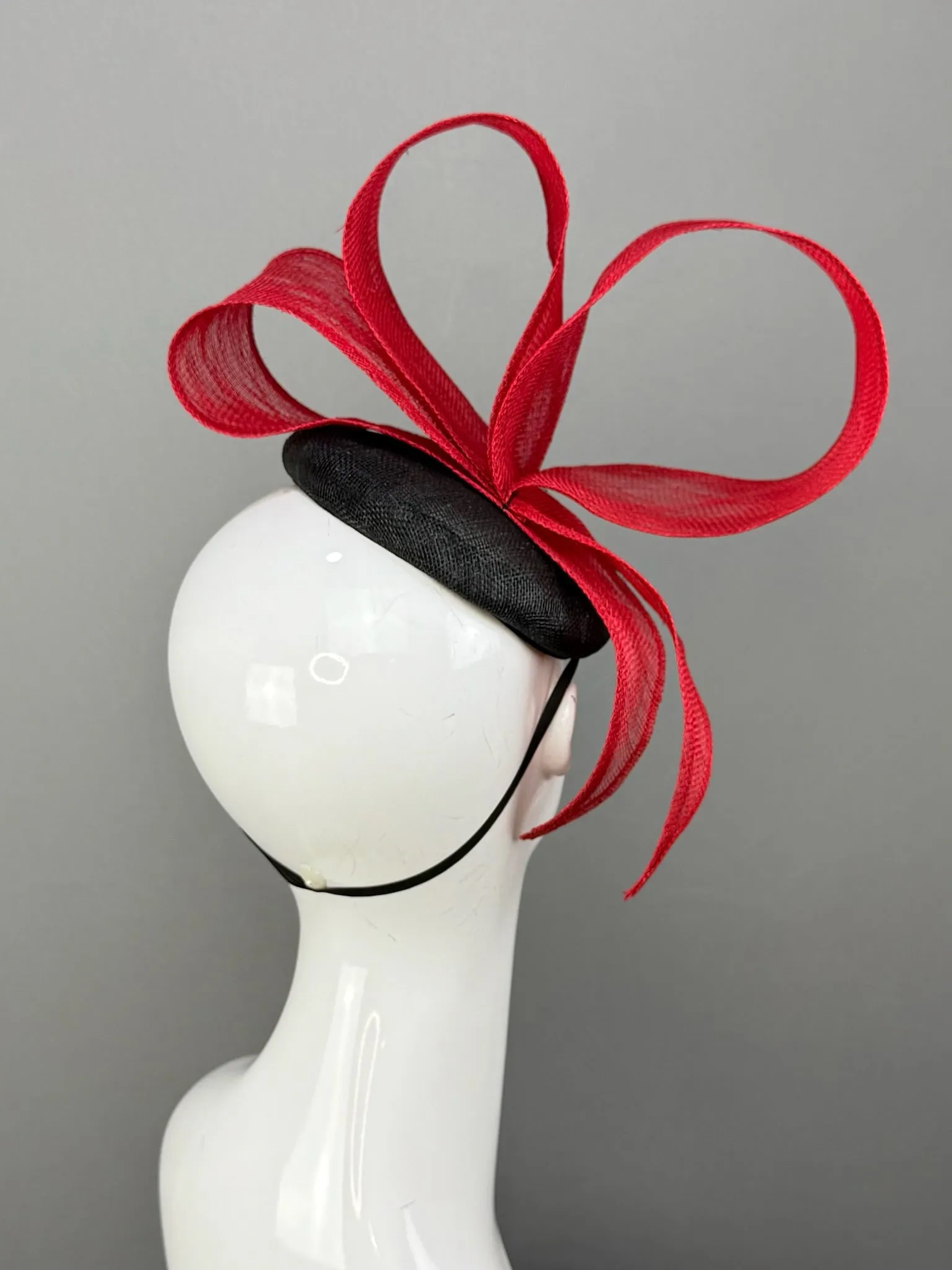Red and Black Kentucky Derby fascinator, Derby Hat Alternative (GOLD LINE)