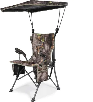 REDCAMP Oversized Hunting Chairs with Canopy for Blinds, Portable Folding Camo Camping Chairs for Adults with Adjustable - Angle Canopy and Hard Arms for Outdoor Use, Camouflage