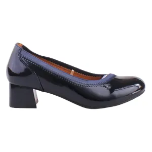 Redz Ladies Block Heeled Pumps- DCD61102A- Navy