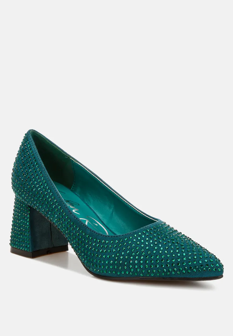 Rhinestones Embellished Pumps By RAG
