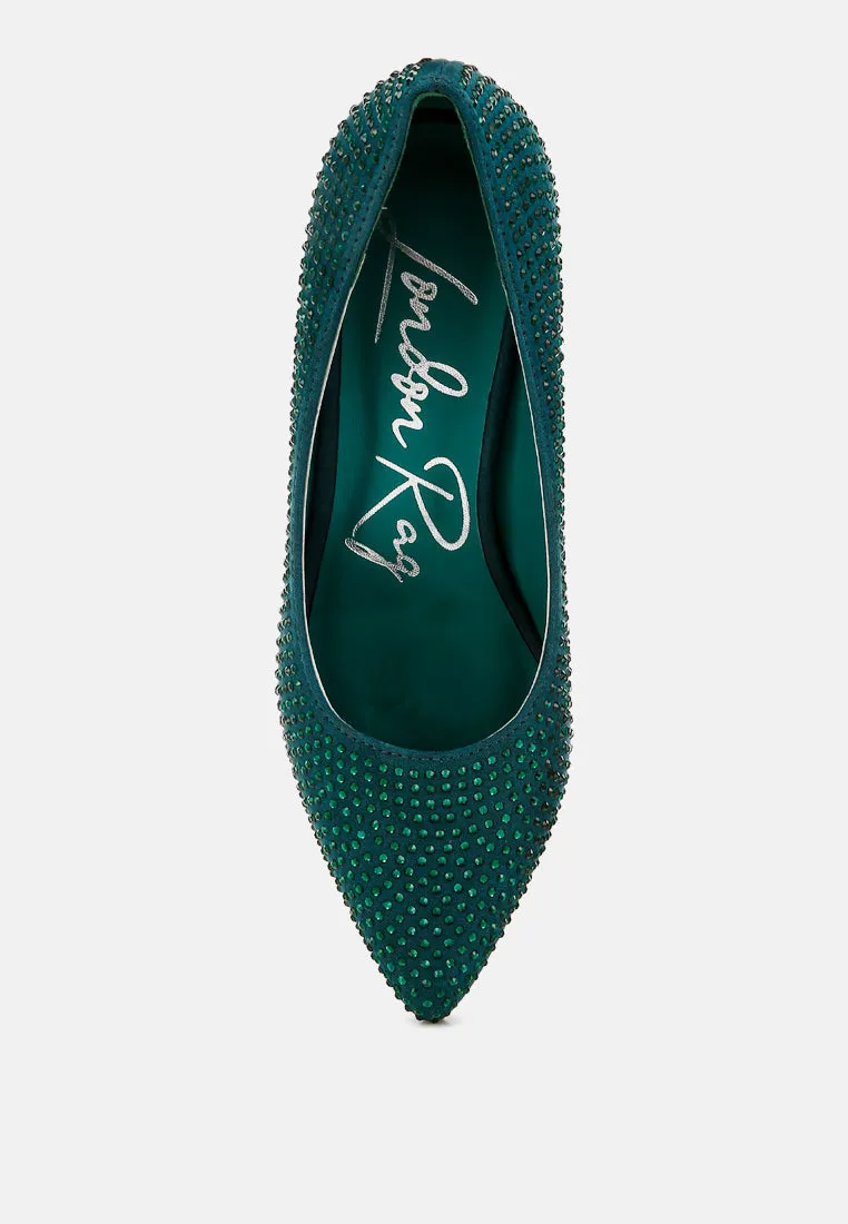 Rhinestones Embellished Pumps By RAG