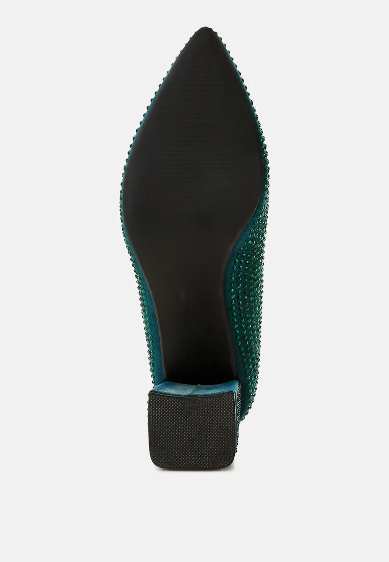 Rhinestones Embellished Pumps By RAG