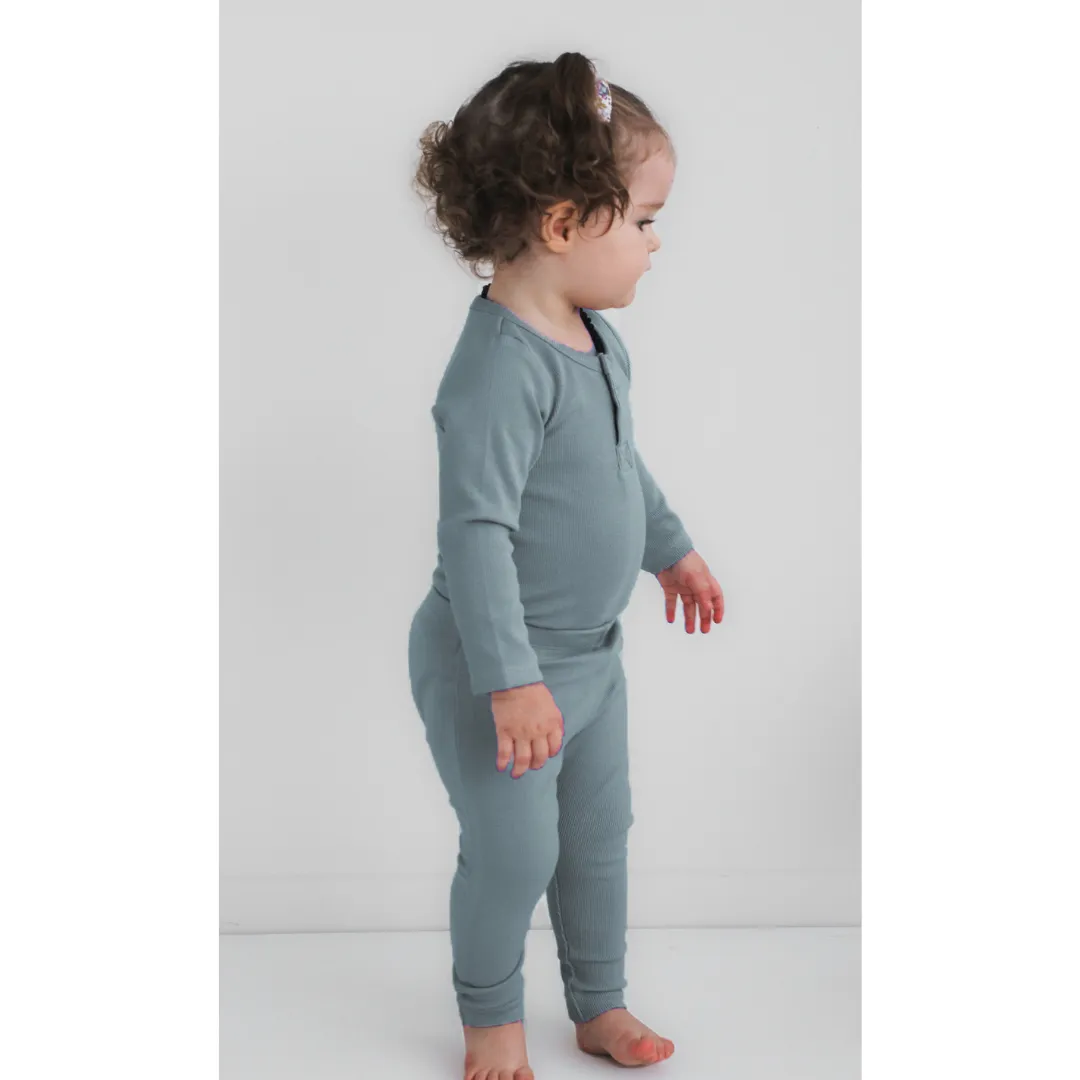 Rib Long Sleeve Bodysuit - Abyss