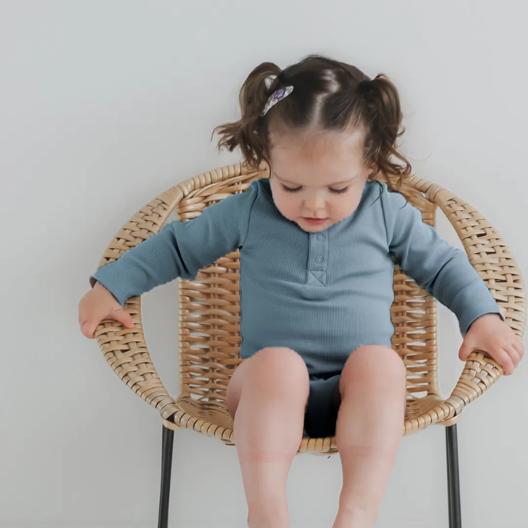 Rib Long Sleeve Bodysuit - Abyss
