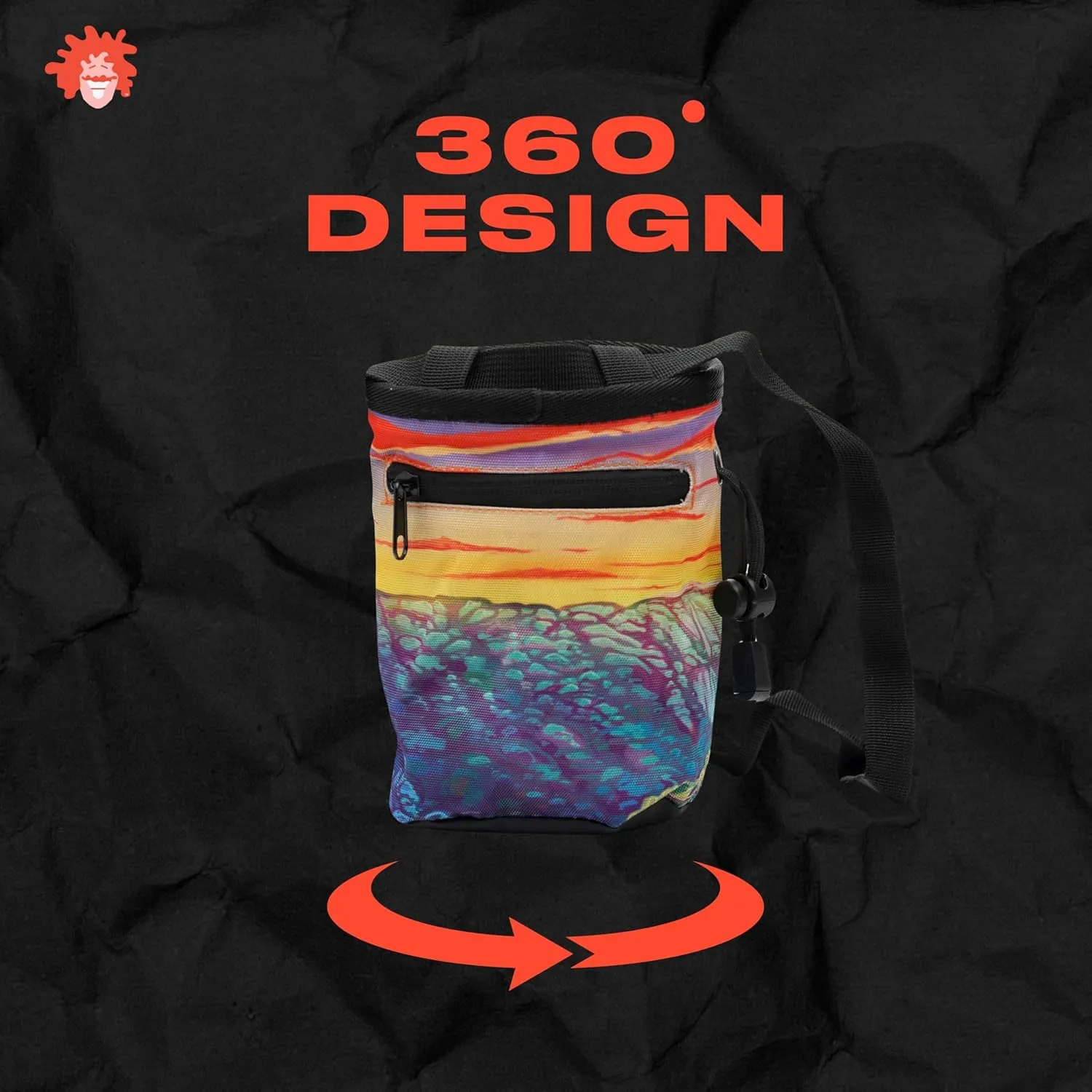 Rock Climbing Chalk Bag | for Outdoor, Gym, & Bouldering | Adjustable Waist Belt, Durable Drawstring Closure, & Zippered Pocket