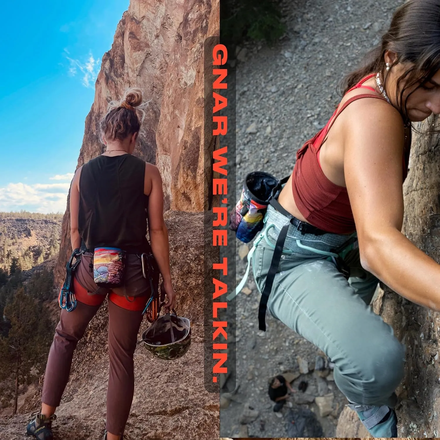 Rock Climbing Chalk Bag | for Outdoor, Gym, & Bouldering | Adjustable Waist Belt, Durable Drawstring Closure, & Zippered Pocket