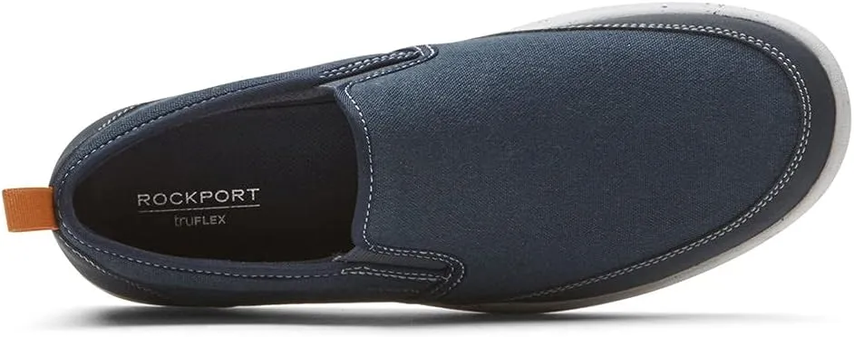 Rockport Men's Truflex Fly Slip on Mudguard Sneaker, Blue Multi, 9