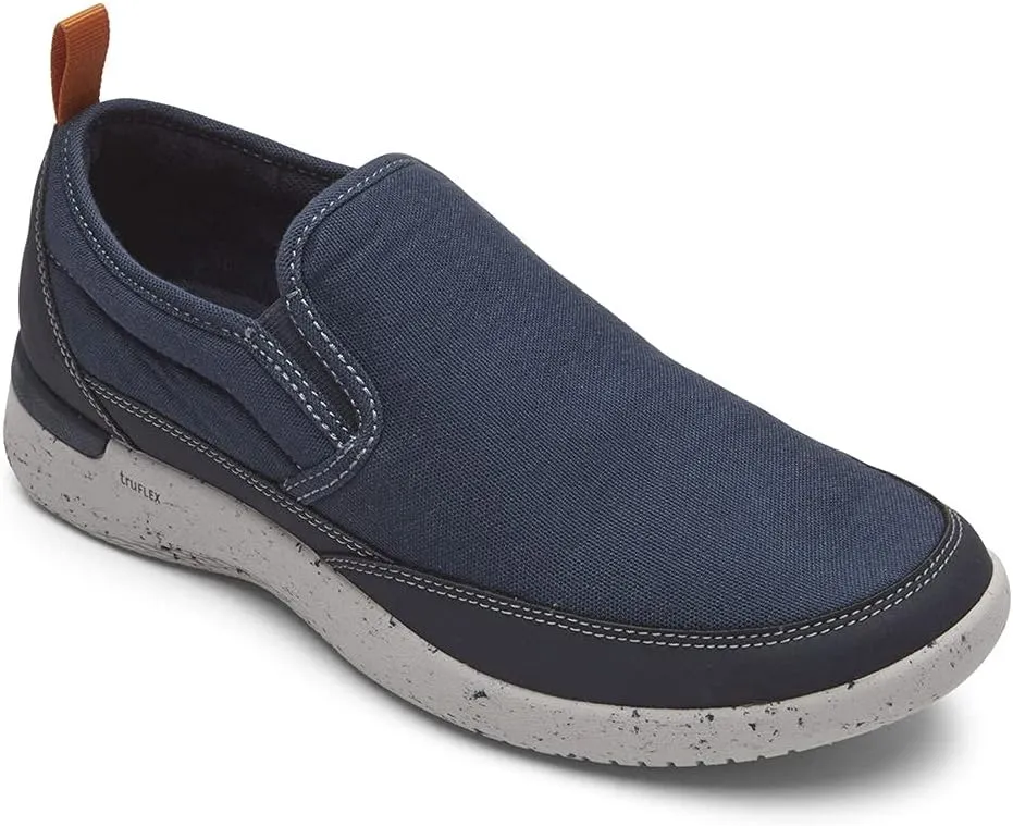 Rockport Men's Truflex Fly Slip on Mudguard Sneaker, Blue Multi, 9