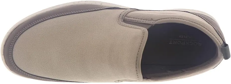 Rockport Men's Truflex Fly Slip on Mudguard Sneaker, Stone Multi, 10