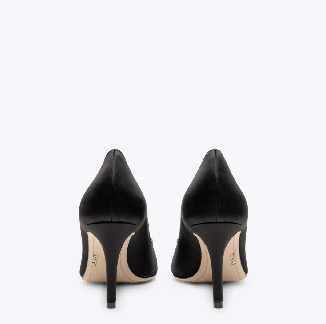 Rodo Black Satin Pumps