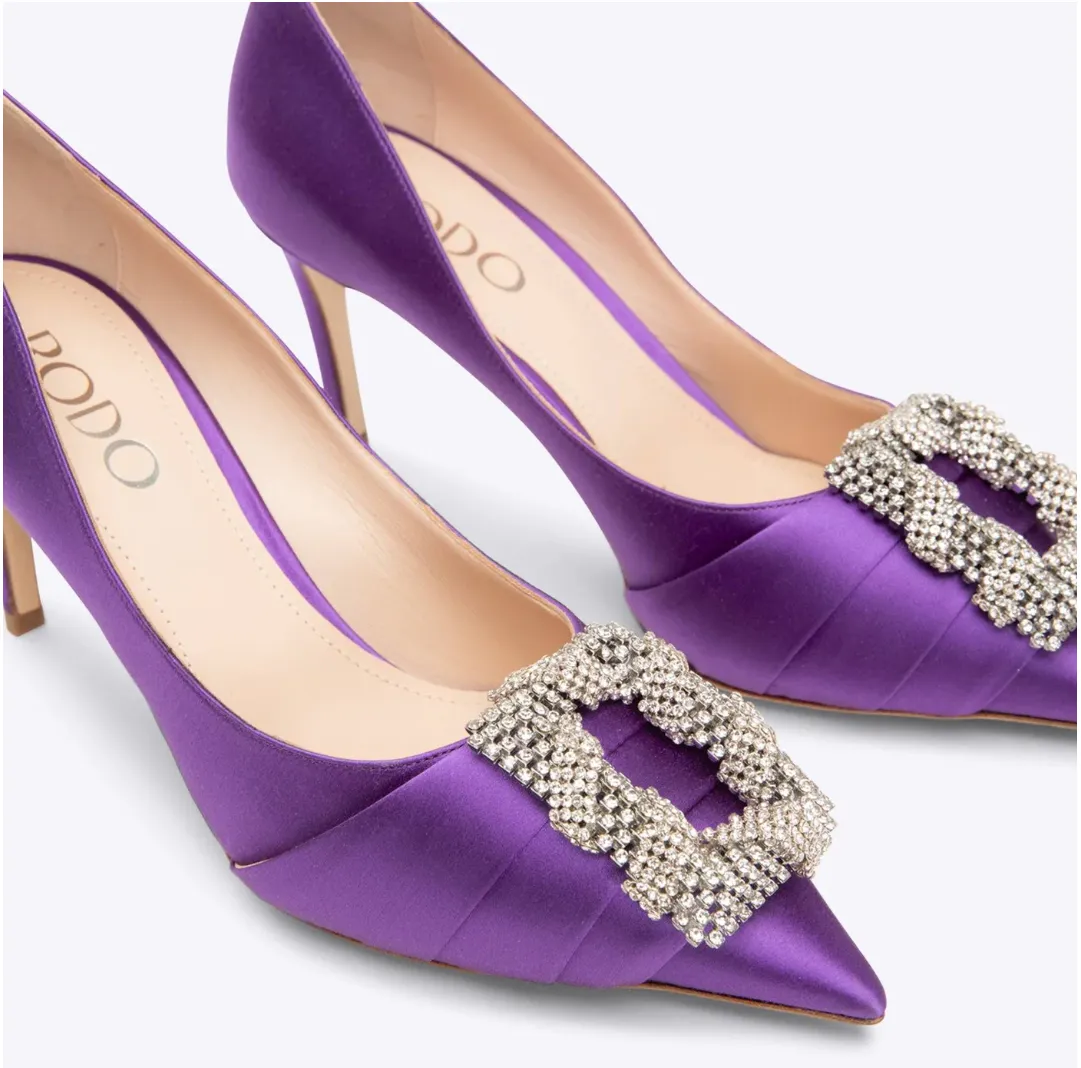 Rodo Purple Satin Pumps