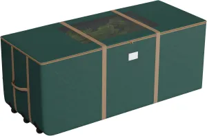 Rolling Christmas Tree Storage Bag-For 9 FT Artificial Trees-Green Canvas Duffel on Wheels & Window-For Holiday Decorations & Inflatables by Elf Stor
