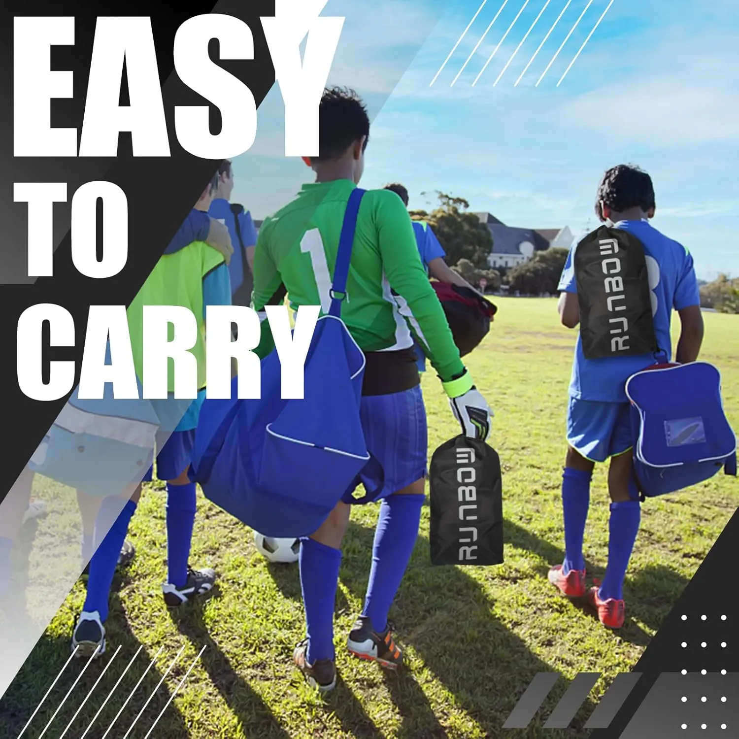RUNBOW 5x3 6x4 ft Portable Kids Soccer Goal for Backyard Practice Soccer Net with Carry Bag