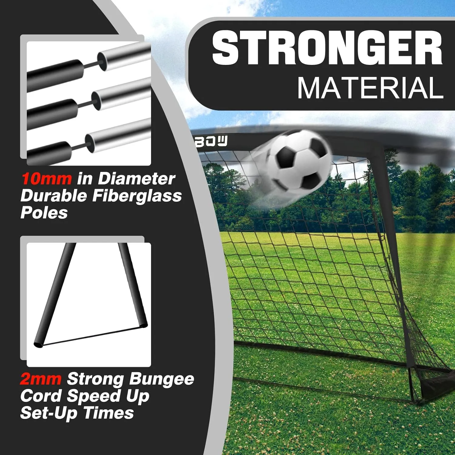 RUNBOW 5x3 6x4 ft Portable Kids Soccer Goal for Backyard Practice Soccer Net with Carry Bag