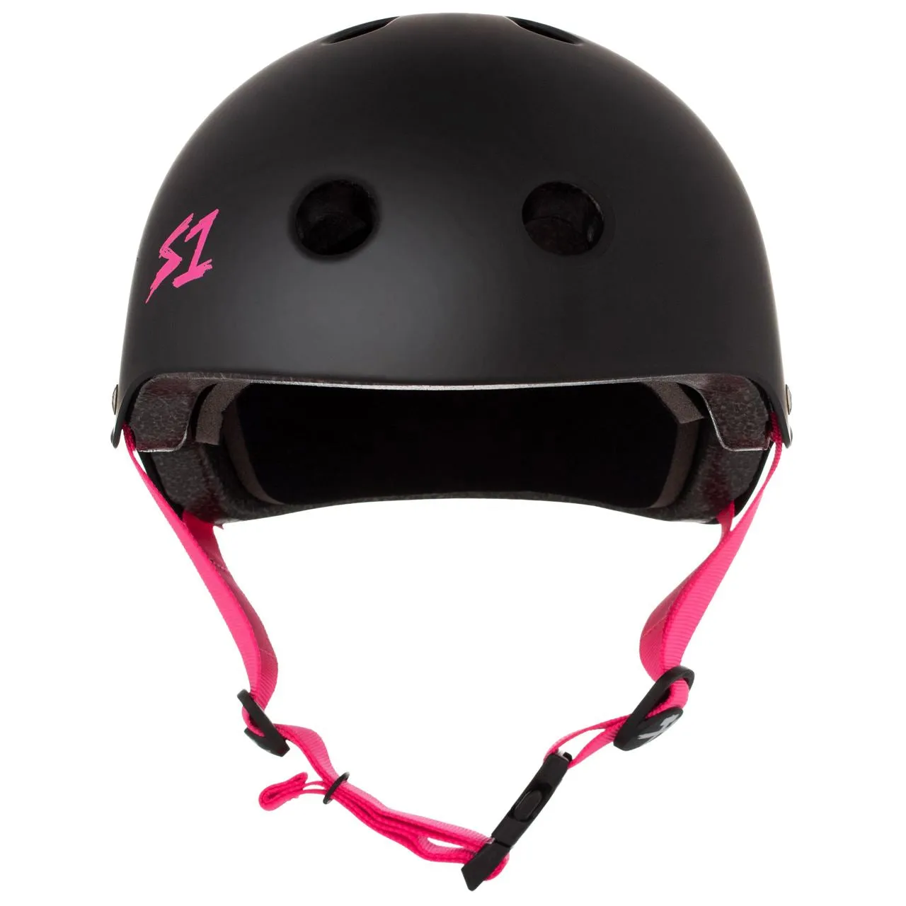 S1 Lifer Helmet - Matt Black W/Pink Strap
