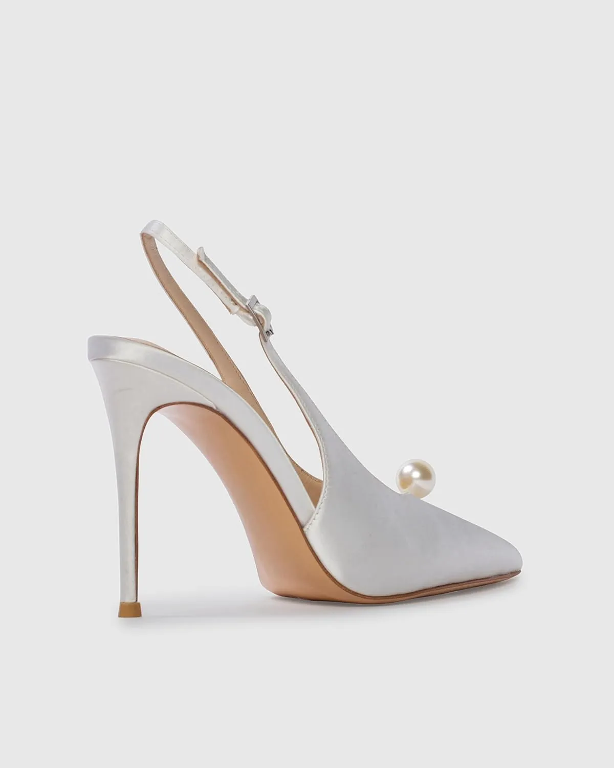 Satin Slingback Pump Shoes with 4 Inch Stiletto Heel