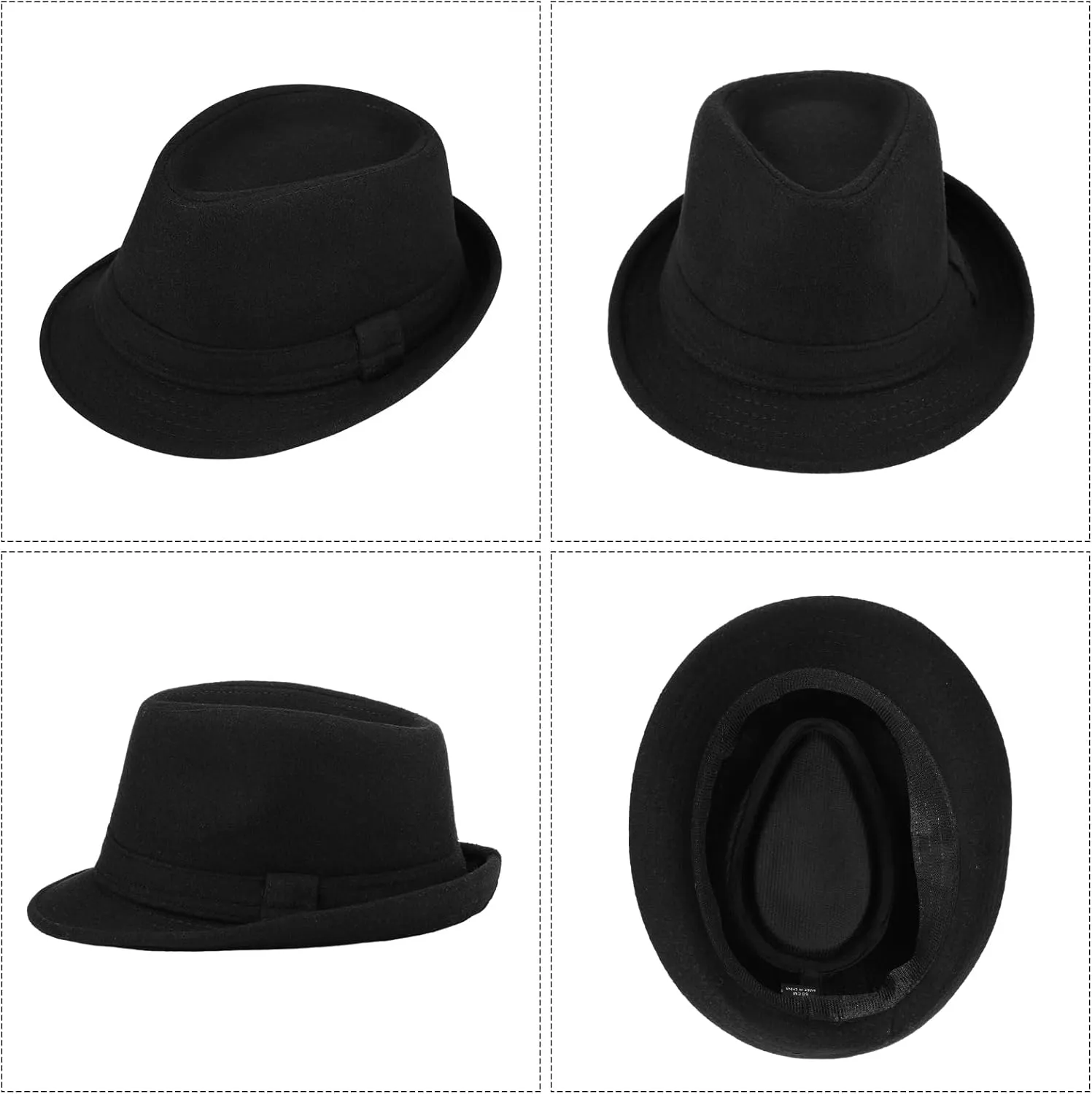 SATINIOR bulk Black Felt Bowler Top Hats for Magician Steampunk Costume Dress up Men Women Cosplay Halloween Party