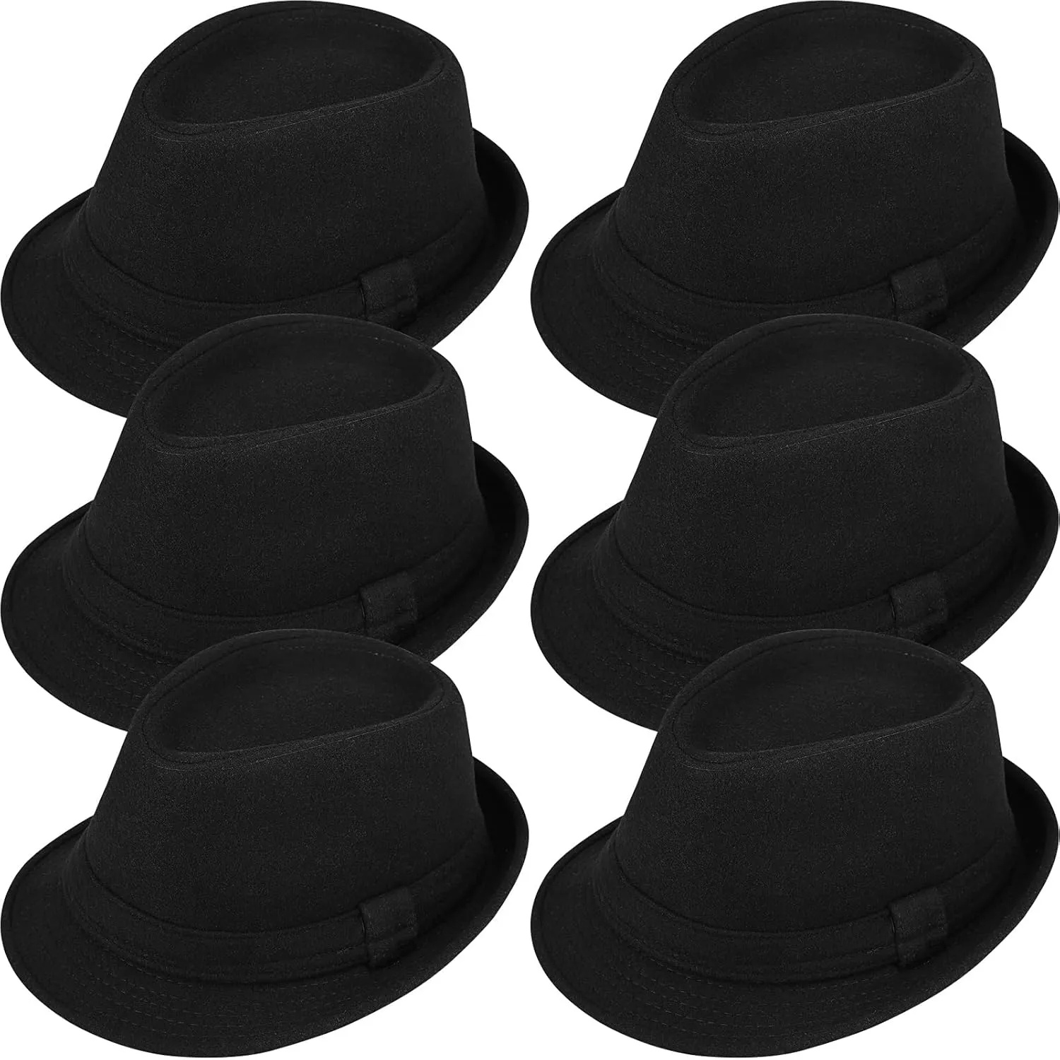 SATINIOR bulk Black Felt Bowler Top Hats for Magician Steampunk Costume Dress up Men Women Cosplay Halloween Party