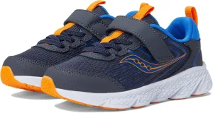 Saucony Wind 3.0 Alternative Closure (Little Big Kid) Sneaker, Navy/Peel, 2.5 X-Wide US Unisex