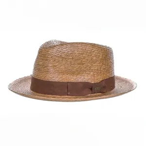 Scala Landon Buri Braid Straw Pinch Front Fedora