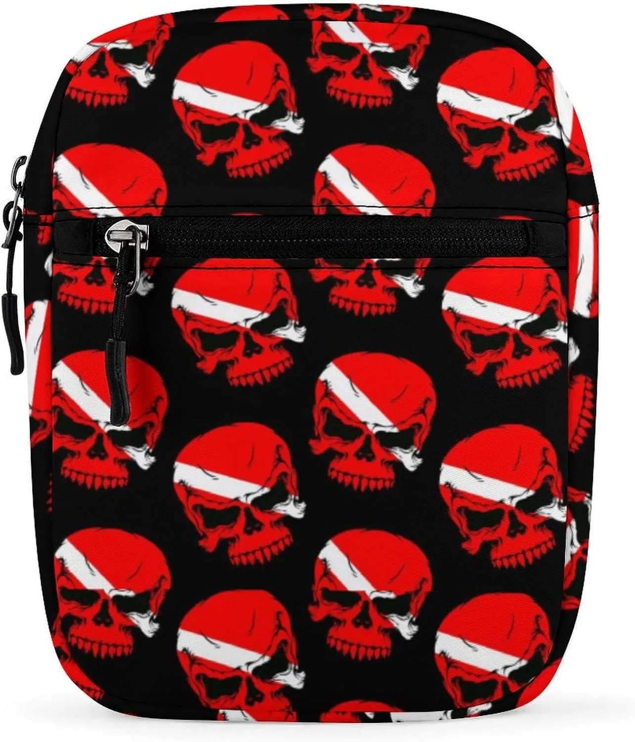 Scuba Diving Pirate Skulls Funny Crossbody Bags Casual Sling Backpack with Adjustable Strap for Women Men